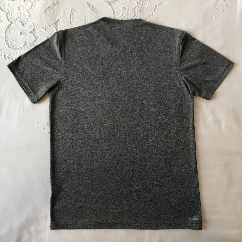 Adidas Gray Performance T-Shirt S Climalite EUC Running Workout Keeps You Dry
